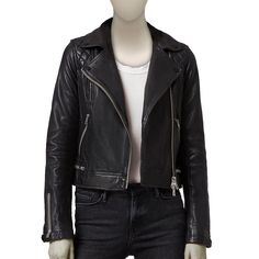 BIKER LEATHER JACKET WITH SQUARE PATTERN ON SHOULDER FOR WOMEN - Leather Jacket Punk Biker Jacket With Zip Fly For Fall, Fall Punk Leather Jacket With Asymmetrical Zip, Punk Leather Jacket With Asymmetrical Zip For Fall, Edgy Leather Jacket With Asymmetrical Zip For Work, Punk Style Asymmetrical Zip Leather Jacket For Fall, Fitted Leather Cropped Jacket In Edgy Style, Edgy Asymmetrical Zip Leather Jacket For Work, Edgy Biker Jacket With Zip Fly For Work, Biker Style Cropped Jacket For Work