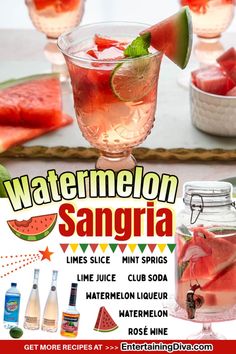 Watermelon Sangria (With Fresh Watermelon)