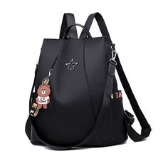 Size:Width:33CM(13");Height:35CM(13.8");Thickness:15CM(5.9"); #bag #Backpack #school #college #student Weight:0.4kg  Color:Black  Material:Oxford cloth  Style:Leisure  Fashion Element: Star Button  Capacity:Can hold A4 paper/inner zipper pockets Lace Backpack, College Backpacks, High School Bags, High School Backpack, Mini Mochila, Backpack For Teens, Bags Leather Handbags, College Backpack, Leisure Fashion