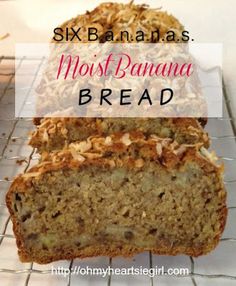 two loafs of banana bread sitting on top of a cooling rack with the words six bananas