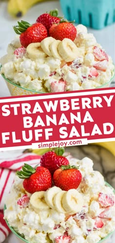 Strawberry Banana Fluff Salad Strawberry Banana Fluff Salad, Banana Fluff Salad, Banana Fluff, Dessert Salad Recipes, Fluff Salads, Fluff Salad Recipes, Fluff Salad, Dessert Oreo, Fluff Recipe