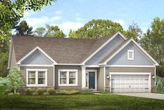 this is an artist's rendering of the front elevation of these house plans for homes