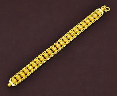 Item:  1 x Bracelet For:  Women,Girl Type:  GOLD PLATED over Brass, Nickel free Gold Purity:  96.5% Surface:  Sand matted ----------------------------------------- Length:  ~ 6.5 inches Weight:  ~18 g Width:  ~ 11 mm -------------------------- * 24K Gold Plated Jewelry * Look like Real Gold * The weight is the same as Real Gold * Nickel free / No Allergic ** Please read the item details completely and measure your wrist size , necklace length before ordering. The shop does not accept cancellations, exchanges or returns in any cased once the order has been placed.  This product is 24K Gold Plated, inside is brass. The color of Jewelry will fade away according to use. The duration of the chain depends on the maintenance. Which should be avoided by sweat, sea water, perfume, shower.  When the Yellow Gold Bracelet With Gold Beads For Wedding, Gold Round Chain Bracelet For Wedding, Gold Chain Wedding Bracelet, Traditional Gold Round Chain Bracelet, Traditional Yellow Gold Bracelet For Wedding, Gold Jewelry Wedding, Water Perfume, Gold Wedding Jewelry, Sea Water