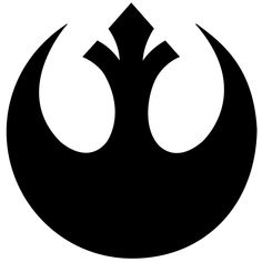 a black and white image of a star wars symbol