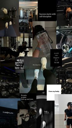 a collage of photos with people in the background and text that reads, i love my body