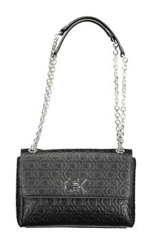 Elevate your accessory game with this chic Calvin Klein handbag, a testament to timeless style fused with modern sustainability. Crafted with care, this piece features two chain handles that add a dash of elegance, and a practical external pocket for easy access. Its two compartments and an additional internal pocket offer ample space for your essentials. The contrasting details and twist lock closure exude sophistication, while the Calvin Klein logo affirms the luxury pedigree. Made from 51% polyester and 49% polyethylene, this bag champions ecological fashion with its 100% recycled polyester composition. Perfect for the bold and the trendsetting. Color: Black Material: 51% Polyester, 49% Polyethylene Country of Origin: CN Black Lace Cardigan, Calvin Klein Handbags, Ck Calvin Klein, How To Make Handbags, Black Chain, Branded Handbags, Calvin Klein Black, Black Handbags, Belt Size