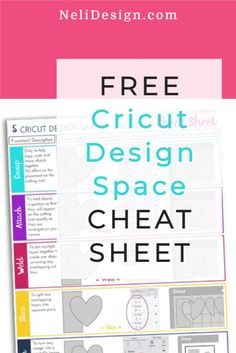 the free cricut design space sheet is shown with text overlaying it