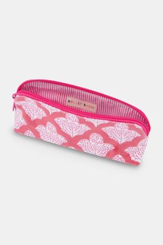 With motifs that are feminine and understated, it's no wonder the Jemina print is a classic in our Core collection. If you have a passion for travel, this makeup bag is the perfect companion on all of your journeys. Materials and Care 100% Cotton Canvas with Protective Poly Coating Water-Resistant Wipe Clean Imported Measurement Information Small: 8" W, 4.75" H, 2.5" D Large: 10.5" W x 6.25" H, 3.25" D Pink Pencil Case With Removable Pouch For Travel, Pink Zipper Pouch Travel Accessories For Daily Use, Pink Travel Pouch Rectangular Case, Pink Rectangular Travel Pouch, Trendy Pencil Case For Everyday Use, Pink Everyday Travel Pouch, Portable Rectangular Pouch, Pink Rectangular Zipper Pouch Travel Accessory, Everyday Rectangular Pencil Case