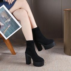 Newgew is a large fashion and sports industry group. covering three major business areas of footwear. sports. and apparel. SPU: NG2505 Style: Western Toe Shape: Round Toe Heel Shape: Thick Heel Heel Height: 13.5CM Front Heel Height: 4.5CM Boots Height: 13.5CM Popular Boots: Short Boots Trendy High Heel Platform Boots For Office, Trendy Office Platform Boots With Round Toe, Modern Office Heels For Winter, Modern Winter Office Heels, Trendy High Ankle Platform Boots For Office, Trendy Platform Boots For Office, Modern High Ankle Winter Heels, Modern High Ankle Heels For Winter, High Heel Thick Bottom Winter Boots