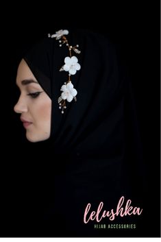 Hijab Accessories - Hijab Wedding Jewellery - Wedding Hair Vine - Wedding Vine - Bridal Headpiece Bridal Hijab Styles, Hijab Ideas, Wedding Hair Vine, Hijab Wedding, Vine Wedding, Hijab Pins