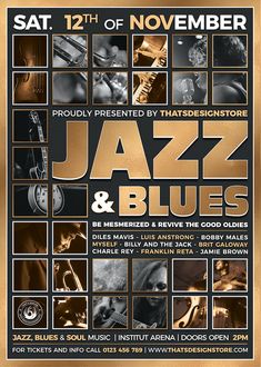 an event poster for the jazz and blues festival