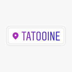 the word tattoone in purple and blue sticker on a white background with a pink heart