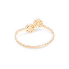 This delicate ring is adorned with two enchanting flowers. This sweet and elegant ring captures the essence of nature's beauty, bringing a touch of charm to your everyday style. Embrace the harmonious blend of sophistication and sweetness. Metal: 14k Gold over Sterling Silver Size: 14.9-19 mm / 0.59-0.75" Stone Type: JOOPITA® Stone Weight: 1.0 g Delicate 14k Gold Cluster Ring For Promise, Delicate 14k Gold Cluster Promise Ring, Delicate Yellow Gold Cluster Ring For Anniversary, Delicate Adjustable 14k Gold Diamond Ring, 14k Yellow Gold Toe Ring With Flower Design, 14k Yellow Gold Flower Toe Ring, Adjustable Delicate 14k Gold Diamond Ring, Yellow Gold 14k Flower Toe Ring, Delicate White Gold Cluster Ring