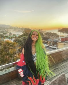 Long Black And Green Hair, Half Black Half Green Hair, Like Green Hair, Green Split Dye, Green Hair Aesthetic, Arctic Fox Dye, Black And Green Hair, Split Dye, Followers On Tiktok