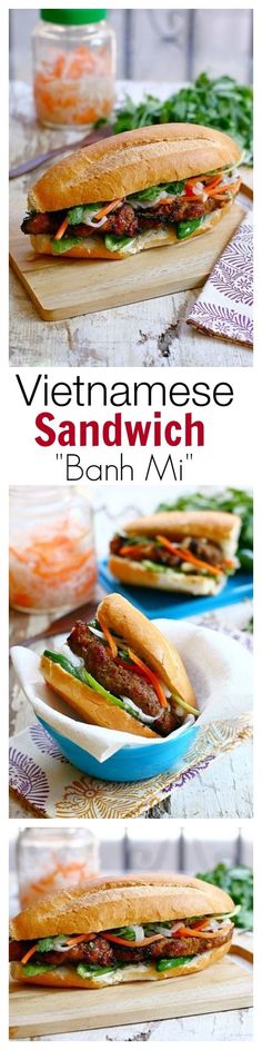 the vietnamese sandwich is ready to be eaten