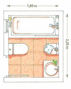 a drawing of a bathroom with toilet, sink and bathtub in the floor plan