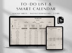 an image of a smart phone and laptop with the text to - do list & smart calendar