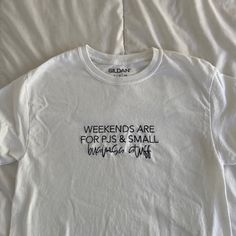 Womens Small Embroidered By @Shop.Dazzlemesilver On Ig & Tiktok White Shirt With Embroidered Text For Summer, White Embroidered Text Shirt For Summer, Trendy White Embroidered T-shirt, Trendy Embroidered Tops For Everyday, Trendy Relaxed Fit Embroidered T-shirt, Trendy Tops With Embroidered Text For Everyday, Embroidered Tee Shirt, Embroidered Tee, Shirt Color