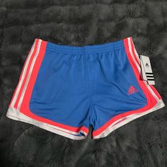 Brand New Kids Xl, Fits Like A Women’s Medium Adidas Blue Workout Shorts, Casual Adidas Blue Athletic Shorts, Casual Blue Adidas Athletic Shorts, Adidas Pink Shorts For Spring, Casual Adidas Blue Shorts, Casual Blue Adidas Shorts, Adidas Pink Shorts For Sports, Pink Adidas Shorts For Sports, Adidas Blue Shorts For Summer