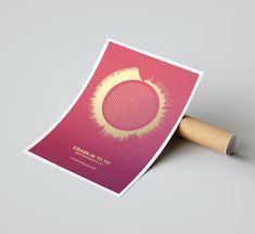 a roll of paper with a circular design on it