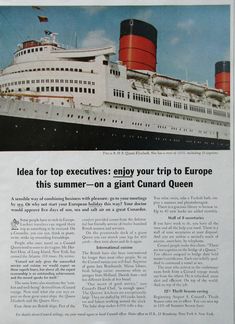 a newspaper article with an image of a cruise ship