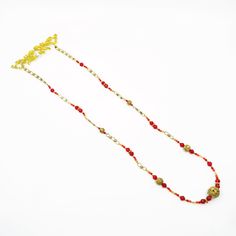 Handmade long glass beads necklace with dragon ball and phoenix. Wonderful Asian touch to you cocktail dress. Lovely gift for an Asian wedding. ⚜ Item Specifics❀ 92 Red Glass Crystal Beads ❀ 14K Solid Gold Plated Brass Chain❀ Gold Plated Antique Style Dragon Ball and Flower Ball❀ Handmade in Australia ❀ Length: 41 in. ( 104cm)