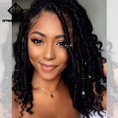 Messy Faux Locs, Curly Faux Locs, Megan Good, Faux Dreads, Goddess Faux Locs, Short Crochet, Small Box Braids, Faux Hair, Butterfly Locs