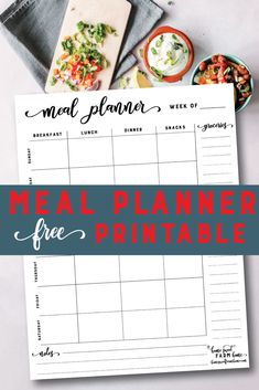 the meal planner printable is on top of a table