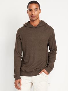 built-in hood long sleeves kangaroo pocket rib-knit trim pullover style relaxed fit hits below waist model is approx.  6'1" and wears size mmachine wash according to the care instruction label  . Best Holiday gift for Men , perfect Hoodies for Christmas! Holiday Gifts For Men, Pajamas Gift, Hoodie Green, Old Navy Men, Family Pajamas, Family Maternity, Active Wear For Women, Toddler Boys, Pullover Styling