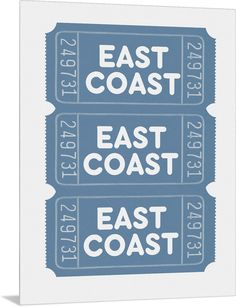 Metal Print entitled East Coast Tickets.  Multiple sizes available.  Primary colors within this image include White, Gray Blue, Black.  Made in USA.  All products come with a 365 day workmanship guarantee.  Archival-quality UV-resistant inks.  Canvas frames are built with farmed or reclaimed domestic pine or poplar wood.  Museum-quality, artist-grade canvas mounted on sturdy wooden stretcher bars 1.5 thick.  Comes ready to hang. Photography Gallery Wall, Harmony Art, Multicolor Art, Cubism Art, Spring Landscape, Grey Art, Purple Art, Impressionism Art, Yellow Art