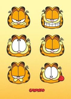 garfield the cat faces with different expressions