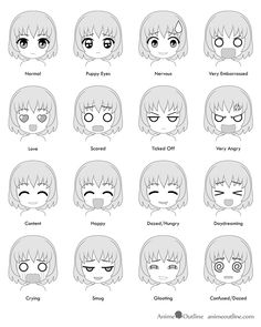 Anime Facial Expressions, Facial Expressions Drawing, Chibi Manga, Chibi Eyes, Draw Chibi, How To Draw Anime Eyes, Chibi Body, How To Draw Anime, Drawing Face Expressions