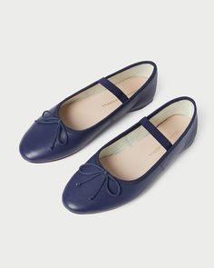 Loeffler Randall | Leonie Navy Leather Ballet Flat l Flats l Footwear Soft Ballet Flats, Blue Ballerina, Spring Palette, Sport Sandals, Navy Leather, Leather Ballet Flats, Ballerina Flats, Summer Ready, Ballet Flat