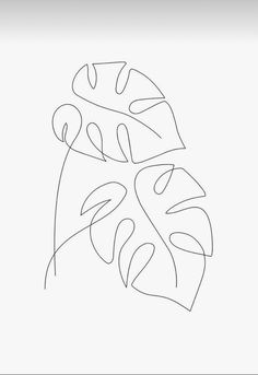 a black and white drawing of a leaf