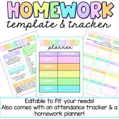 the printable homework worksheet for homeschool