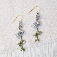 EAR Forget Me Not Flower Wire Earrings Flower Wire, Two Lovers, Forget Me Not Flower, Undying Love, Danube River, Forest Wedding, Floral Jewellery, Wire Earrings, Forget Me Not