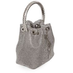 Composition: 50% Fabric, 30% Crystal, 20% Brass Drawstring Purse, Embellished Bags, Rhinestone Clutch, Shoulder Chain, Bon Bon, Designer Shoulder Bags, Elegant Accessories, Silver Rhinestone, Girls Bags