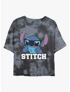 a t - shirt with the words stitch on it and an image of stitch wearing sunglasses