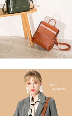 Green Genuine Leather Magnetic Flap Girls Backpack for $52.99 | Baginning Trendy Brown Leather Backpack For School, Trendy Brown Leather School Backpack, Casual Brown Leather Backpack For Students, Trendy Brown Leather Backpack For Students, Trendy Brown Leather Backpack For Back To School, Leather Backpack With Adjustable Strap For Students, Trendy Brown Leather Shoulder Backpack, Trendy Leather Backpack For Students, Rectangular Leather Backpack For Students