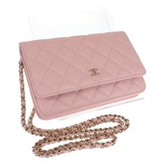 Chanel Matelasse Classic Chain Wallet Caviar Pink Approx. W19.5 X H12.5 X D3cm Chain: Approx. 130cm Chain Wallet, Chanel Bags, Wallet Chain, Chanel Bag, Wallets For Women, Gold Hardware, Pink Color, Limited Time, Zipper Pocket