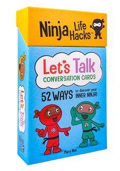 Life gets tough sometimes, and it can be hard for kids to open up about their emotions. But the Ninja Life Hacks ninjas are here to help. The 52 cards in this deck and the companion booklet jumpstart conversations about important topics introduced by Angry Ninja, Positive Ninja, Anxious Ninja, and the rest of the Ninja Life Hacks gang. All the fun, familiar characters from this bestselling book series are here, sharing what they’ve learned from their adventures and asking questions about feeling Social Skills Activities For Kids, Family Conversation Cards, Self Esteem Books, Motivational Activities, Emotional Books, Mindfulness Books, Social Skills Activities, Conversation Cards, Kids Talking