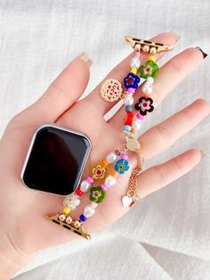 Color:Multicolor \nType:Smartwatch Bands \nBrand Compatibility:Apple \nMaterial:Zinc Alloy \n Apple Watch Charms, Hotline Bling, 38mm Apple Watch Band, Bracelet Design, Flower Decor, Apple Watch Band, Apple Watch Series, Bracelet Designs, Apple Watch Bands