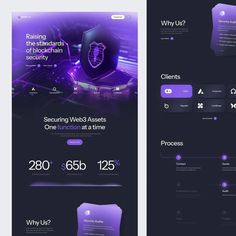 the landing page for an app designed to look like it has purple and black colors