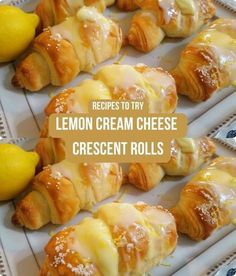 lemon cream cheese crescent rolls on a platter