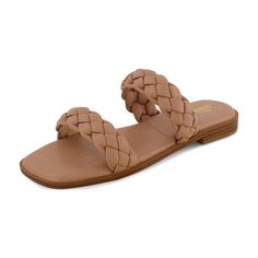 PRICES MAY VARY. Soft Vegan Leather braided upper Easy on / off Memory Foam Padded Insole Flexible Long Lasting Traction Outsole / Bottom .5 Inch heel Step into these Fashionable, Easy, and Comfortable sandals. These Sandals are made with soft Vegan Leather materials and a Memory Foam insole to keep you light on your feet all day! Braided Sandals, Stylish Sandals, Cute Sandals, Womens Slides, Kids Luggage, Comfy Shoes, 5 Inch Heels, Comfortable Sandals, Pharmacy Gifts