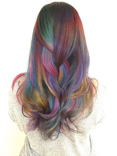 Dark Rainbow Hair, Rainbow Hair Dye, Pride 2024, Summer Hair Care, Dark Rainbow, Funky Tattoos, Rave Hair, Art Models, Multi Colored Hair