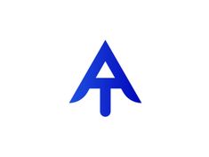 the letter logo is blue and has an arrow on it