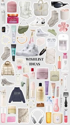 a bunch of different items that are on a white background with the words wishlist ideas