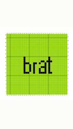 a cross stitch pattern with the word draft in black and white on a green background