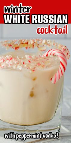 a white russian cocktail with peppermin vodka